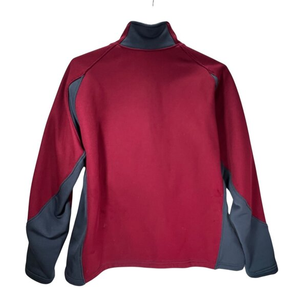 REI Co-Op Womens Waffle Fleece Pullover Jacket Large Magenta Red Gray Half-Zip - Picture 4 of 11